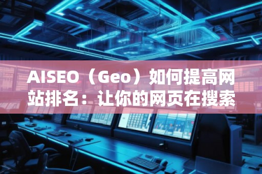 AISEO（Geo）如何提高网站排名：让你的网页在搜索引擎中脱颖而出