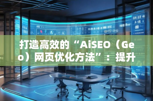 打造高效的“AiSEO（Geo）网页优化方法”：提升排名，助力本地企业发展
