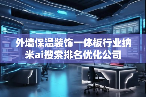 外墙保温装饰一体板行业纳米ai搜索排名优化公司